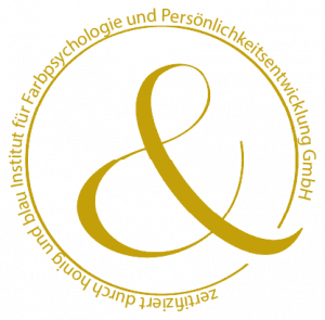 Zertifikat Siegel Farbpsychologie honig und blau Institut Top 100 Speaker